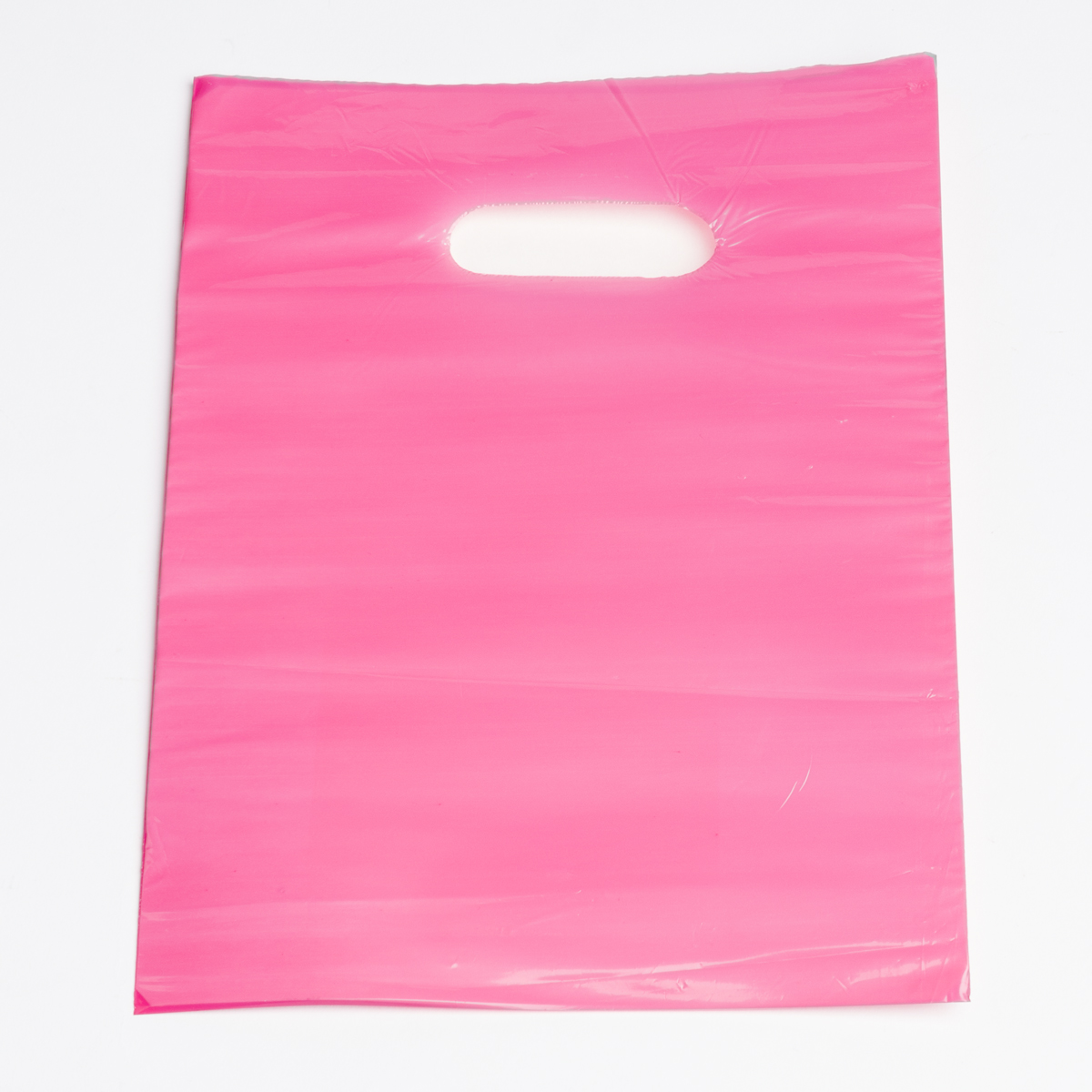 Pink Plastic Shopping Bags Small A&B Store Fixtures